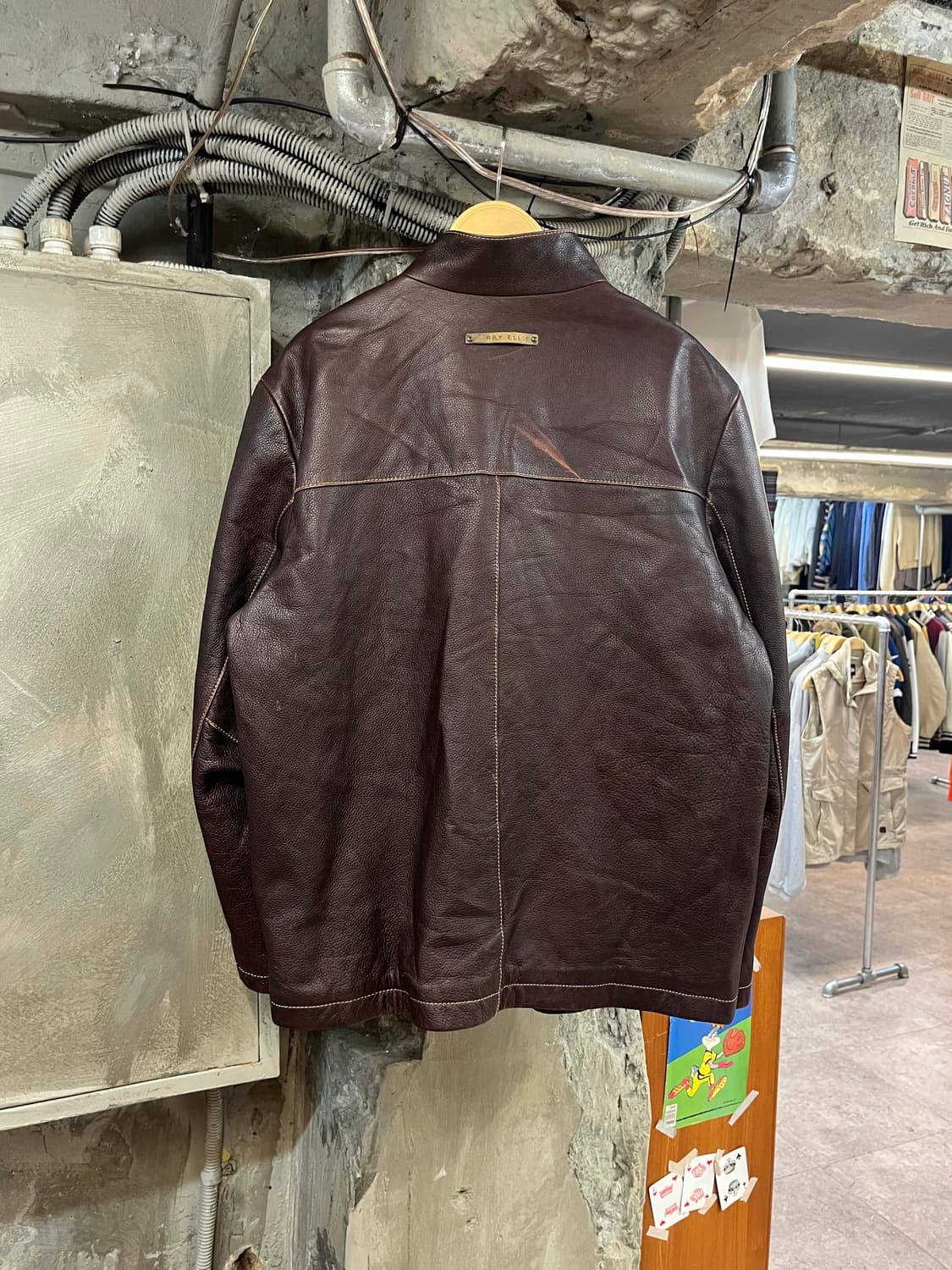 빈티지 소가죽 레더자켓 브라운 100 #csz2386 상품이미지2