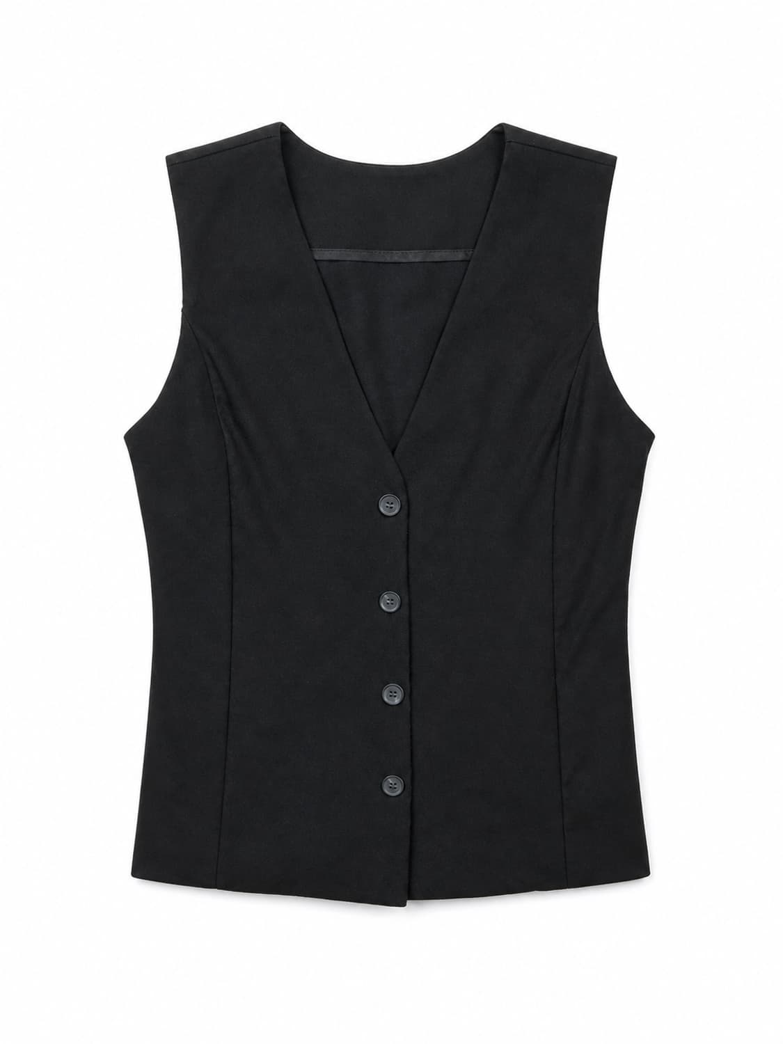 ZARA 블랙 슬림핏 V넥 베스트 L 상품이미지1