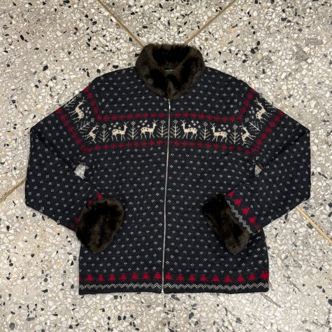 RALPH LAUREN 랄프로렌 아가일 퍼 집업 상품이미지5