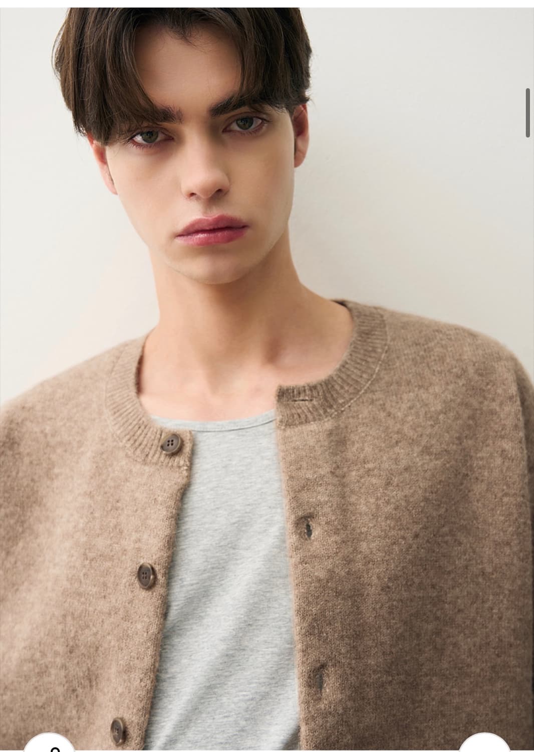 (L) 드로우핏 어베인 울 크롭 니트 가디건 [BEIGE] 판매 상품이미지5