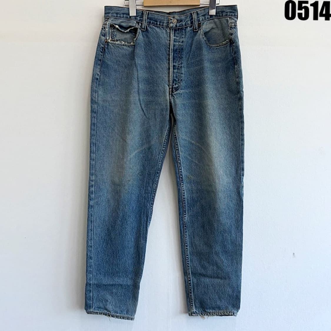 리바이스 501 중청 워싱 데님 팬츠 W36L36 0514 상품이미지1