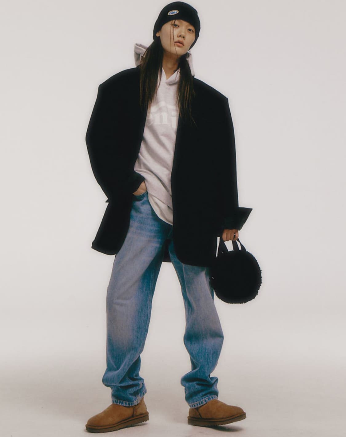 이미스 부클 스웨이드 토트백 블랙 상품이미지4