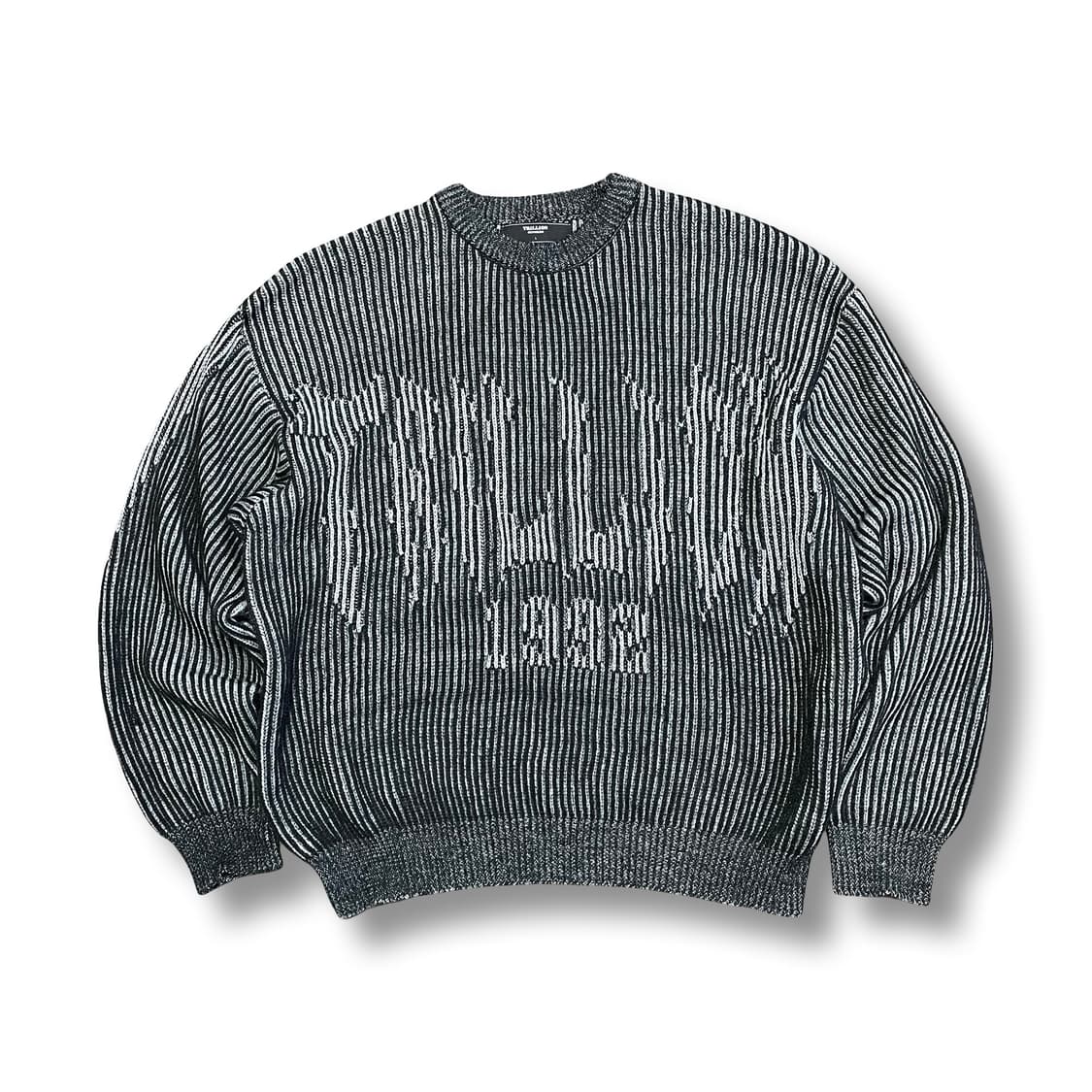 [L] 트릴리온 스트라이프 니트 블랙 상품이미지1