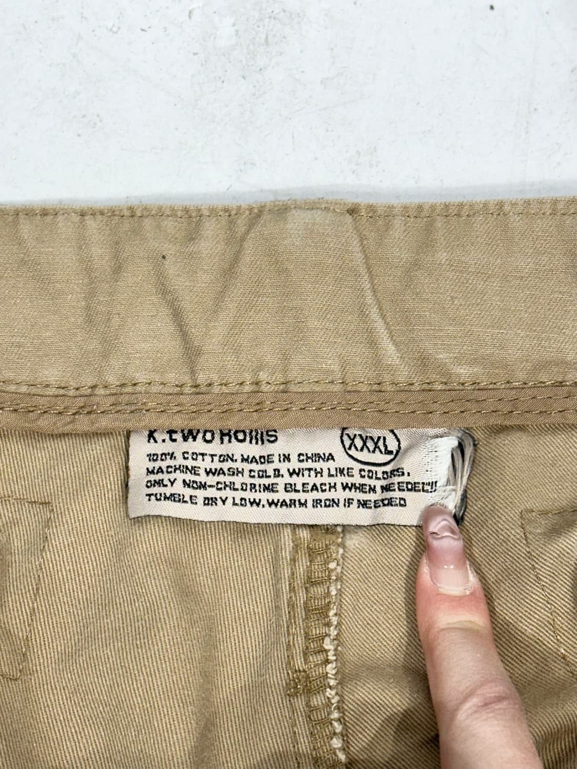빈티지 벌룬핏 버뮤다 베이지 카고 반바지 XXXL 상품이미지7