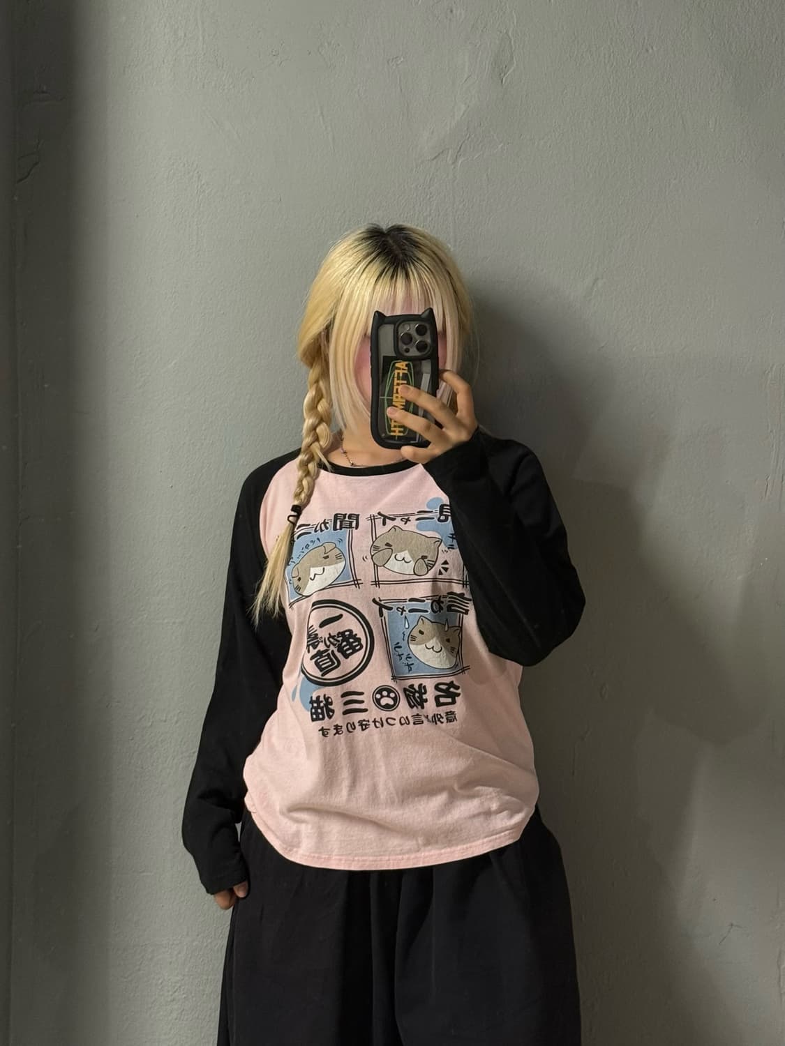 Necobuchi-san printing long sleeve 상품이미지1