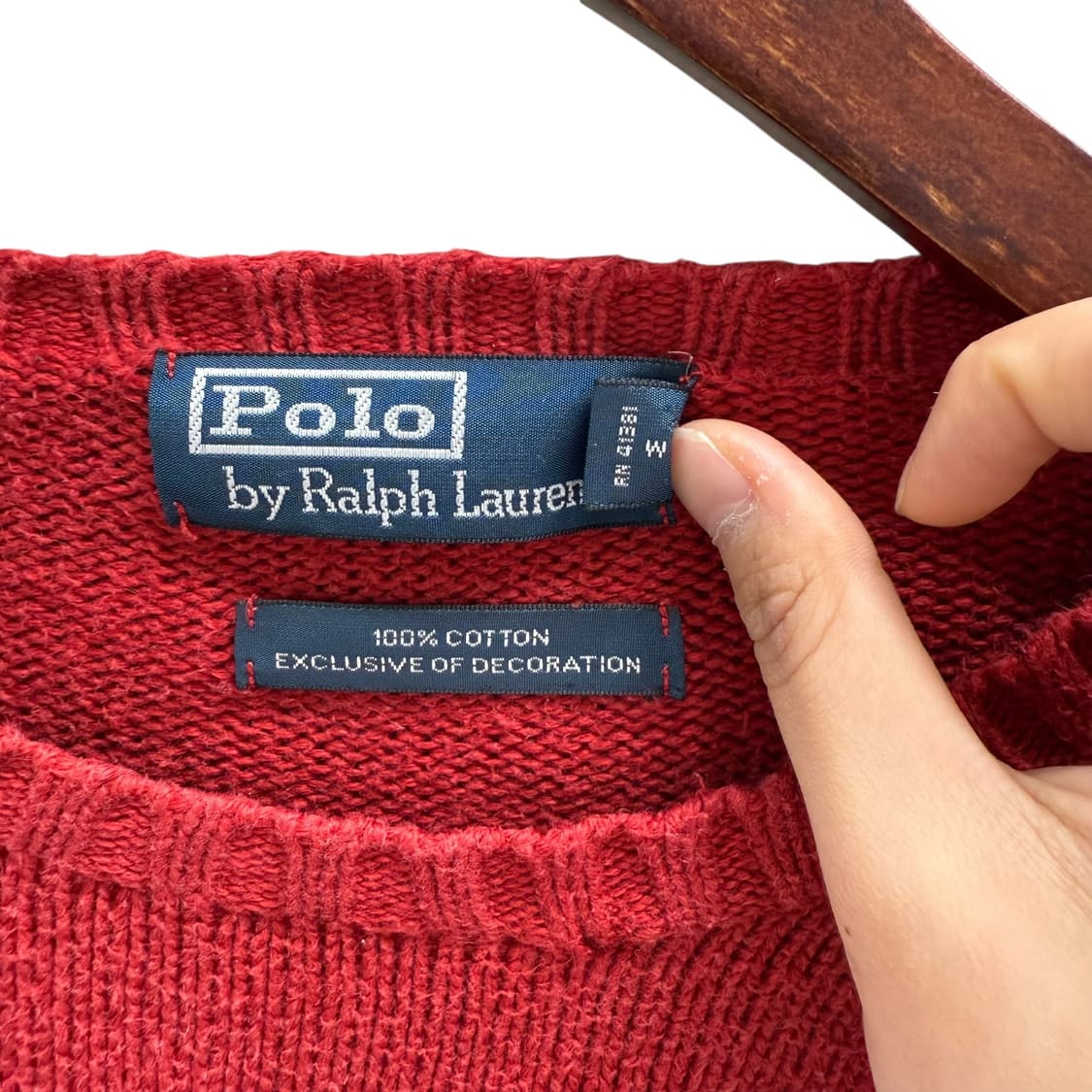[L] 폴로 랄프로렌 레드 코튼 니트 상품이미지6