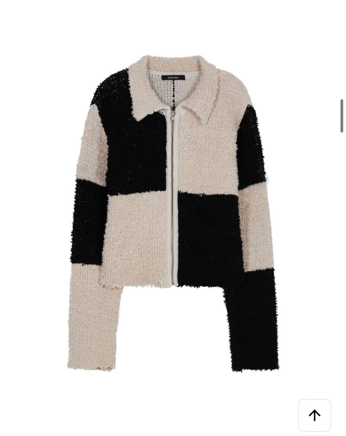 다이애그널 컬러 블록 집업 가디건 상품이미지5