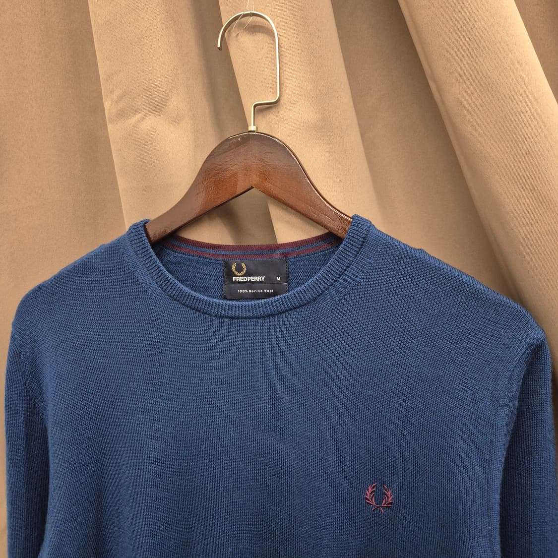 프레드페리 클래식 크루넥 메리노울 니트 100 상품이미지2