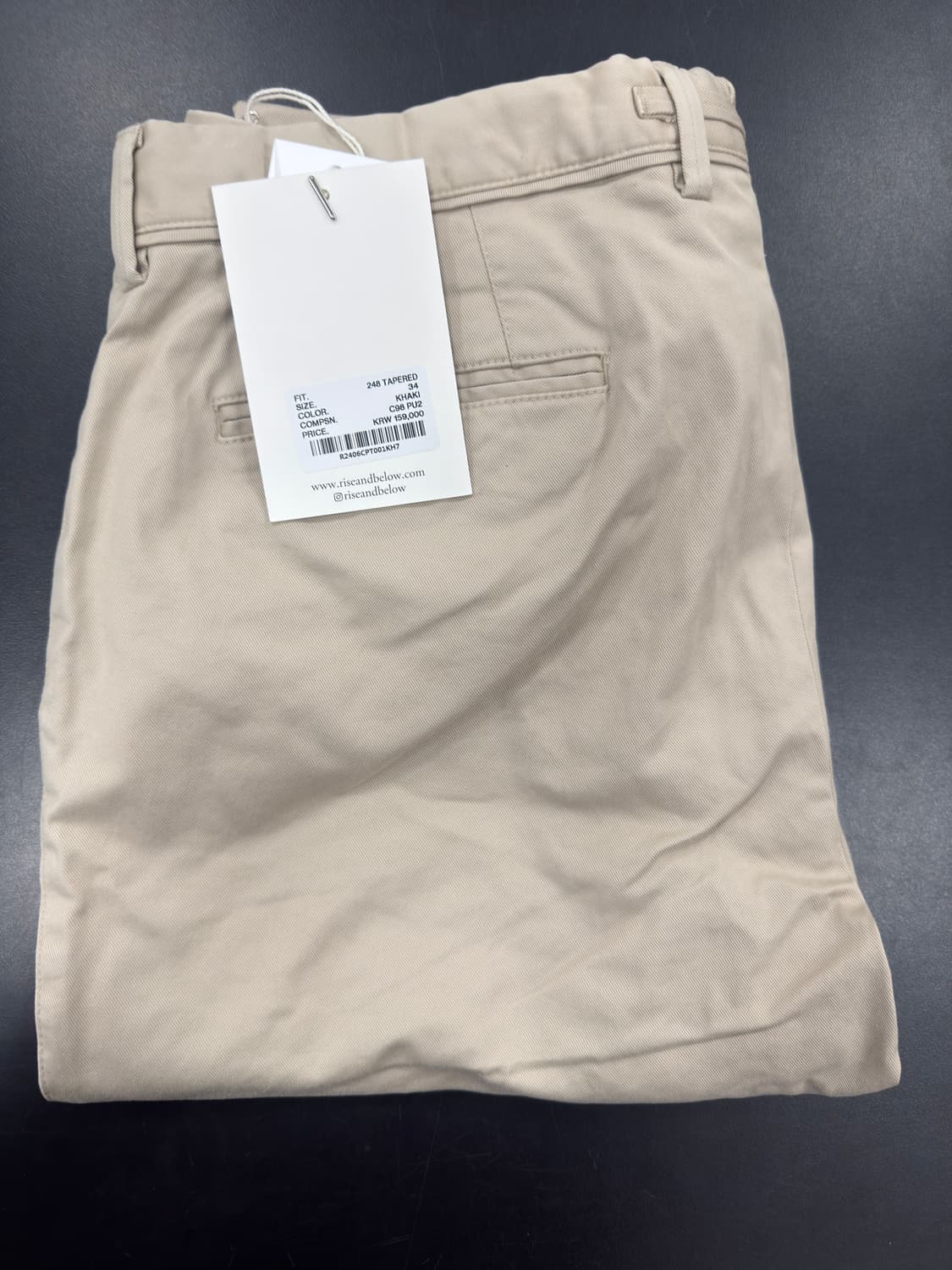 (새상품) 라이즈앤빌로우 248 치노 카키 34 해 상품이미지1