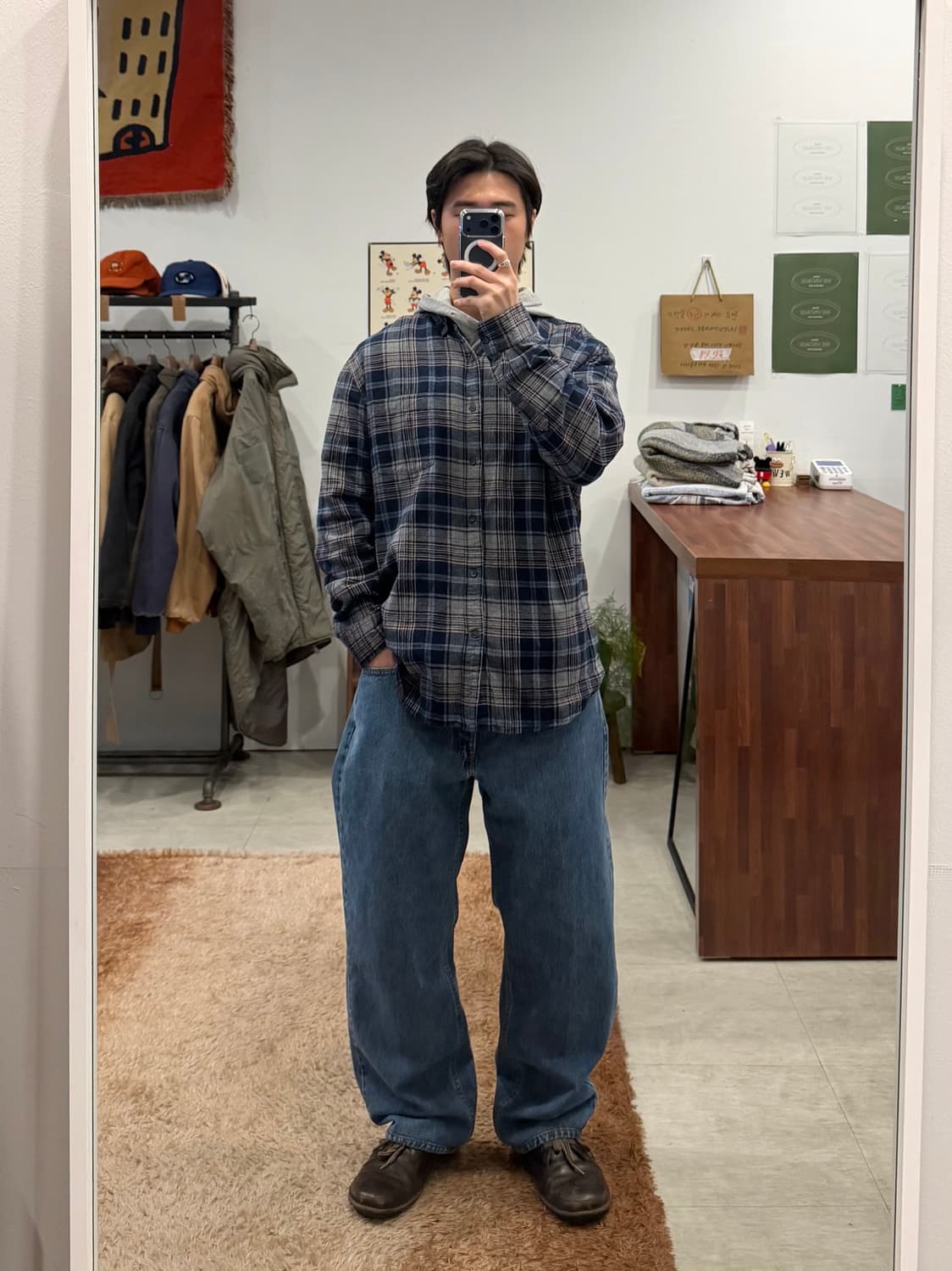 ST.John's Bay 세인트 존스 베이 빈티지 플란넬 체크 셔츠 상품이미지2