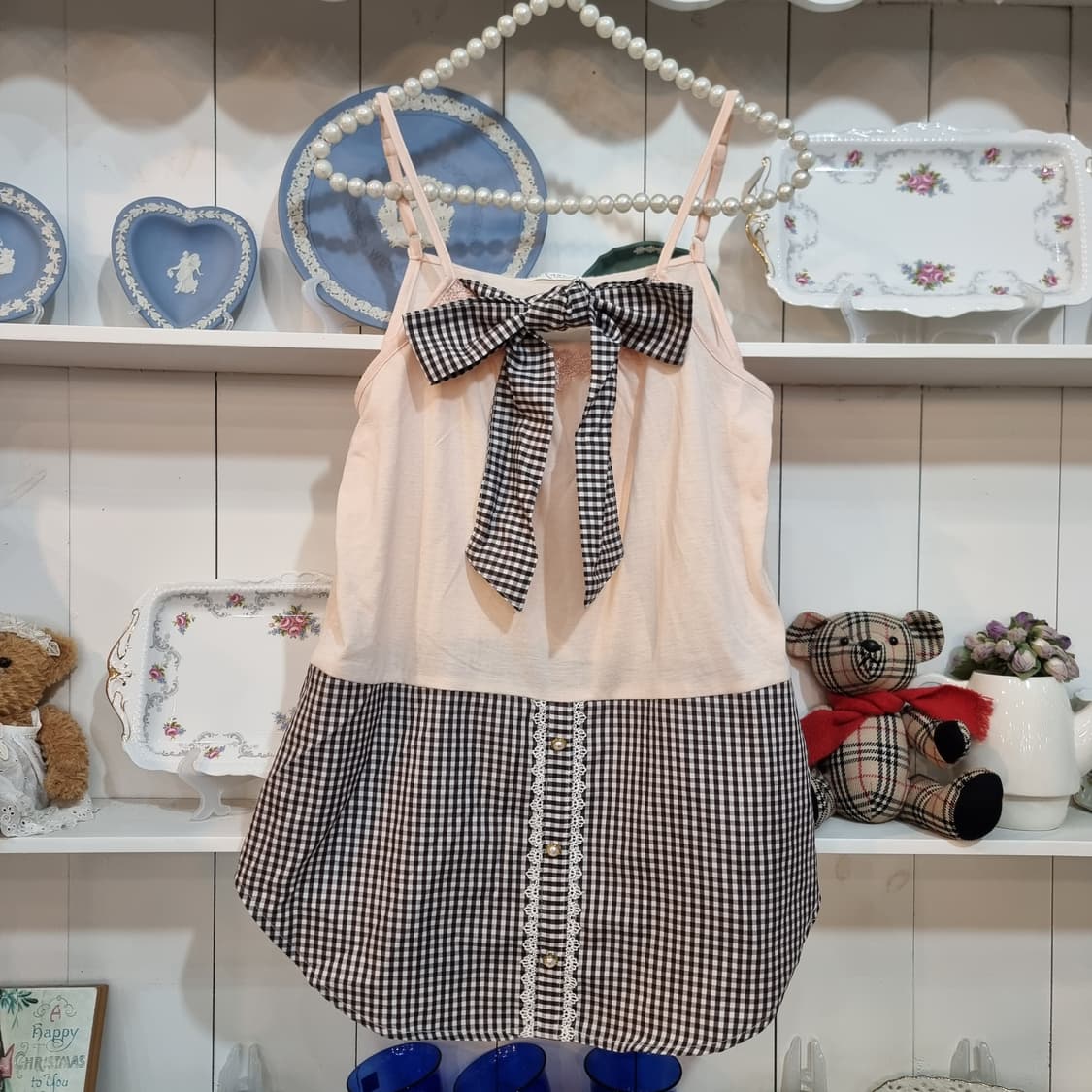 액시즈팜(axes femme) 리본 체크 레이어드 상품이미지2