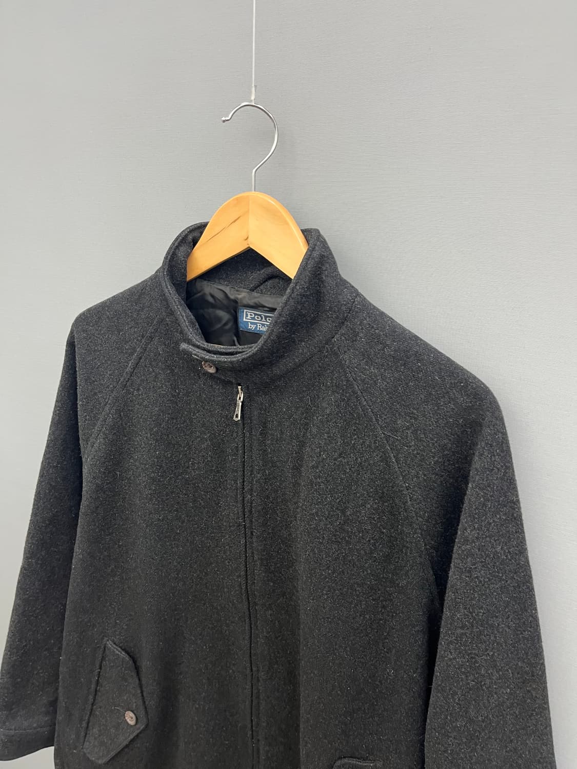 폴로 랄프로렌 차콜 해링톤 사이드 신치백 울 자켓 상품이미지3