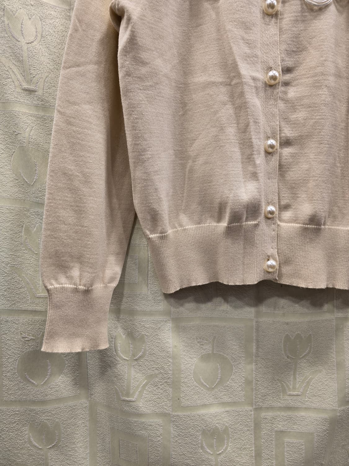 지고트 JIGOTT 레이스 카라 가디건 겸 니트티 S 상품이미지4