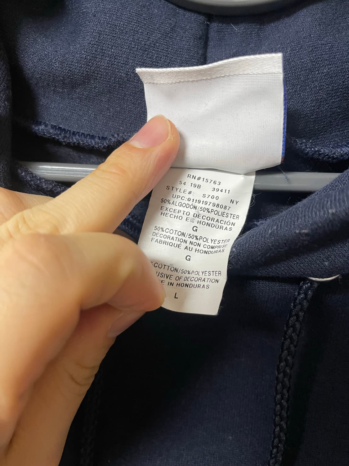 챔피온 네이비색 기모 후드티서츠 L 상품이미지4