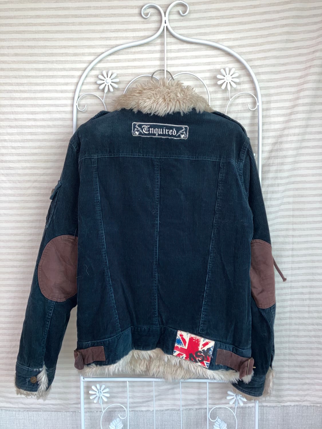 빈티지 네이비 벨벳 파우치 자켓 y2k 스트릿 갸루 펑키 일본빈티지511 상품이미지4