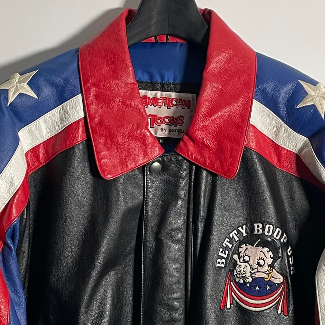 90s 베티붑 아메리칸 툰즈 리얼레더 바시티 자켓 (on.590)   상품이미지7