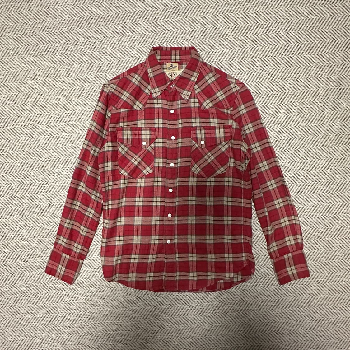 WRANGLER X BEAMS PLUS western shirt red 상품이미지1
