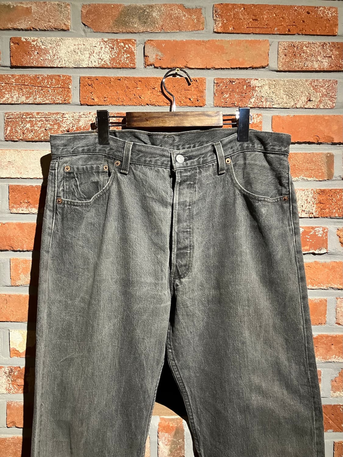 90s USA 빈티지 리바이스 501 블랙 데님 팬츠 상품이미지3