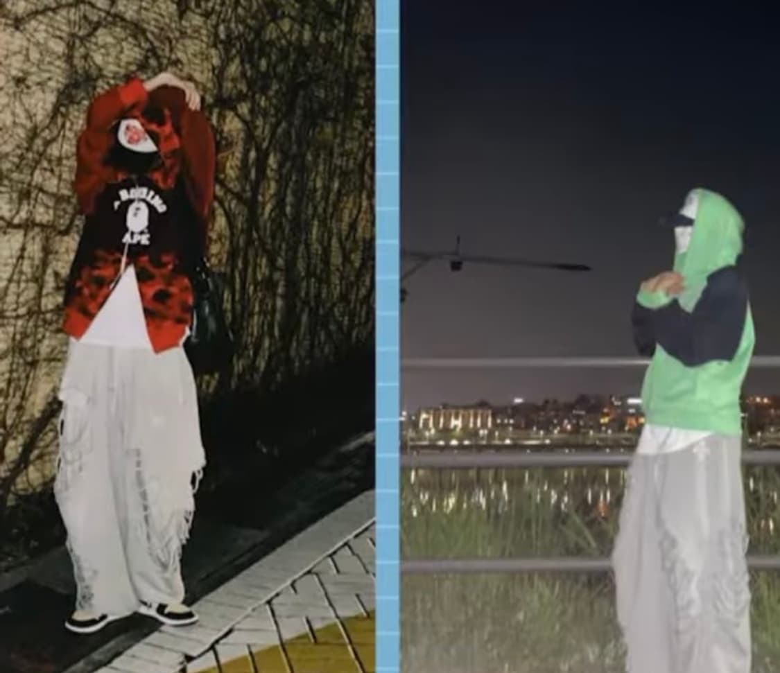 bape 베이프 적계 레드 컬러 카모 후드집업 XL 상품이미지2