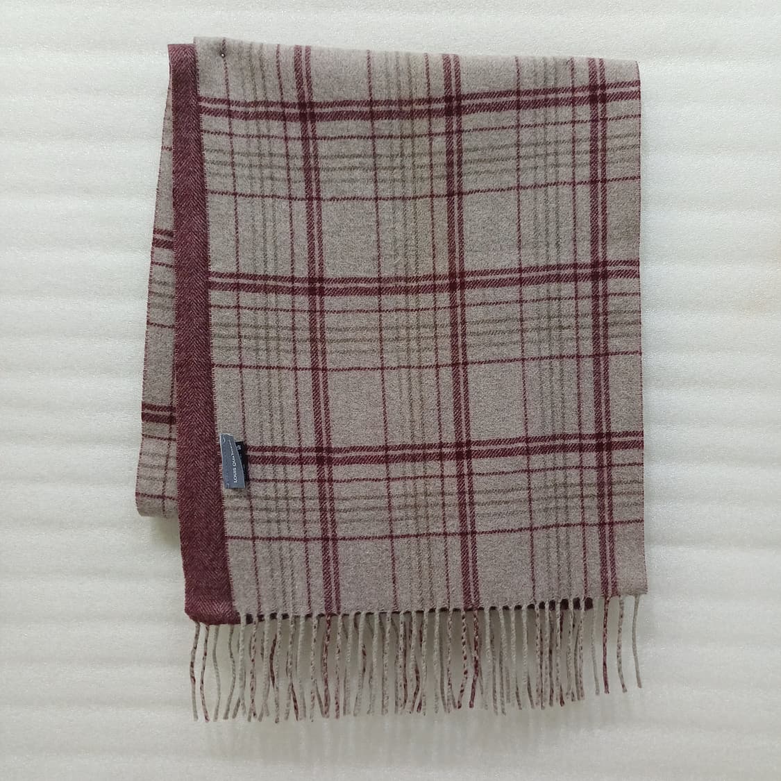 루이까또즈 남성 순 캐시미어 체크 헤링본 머플러 거의새것 사랑봉봉 상품이미지3