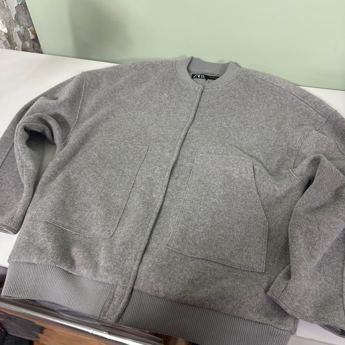 95-100 자라 그레이 빅포켓 블루종 상품이미지1