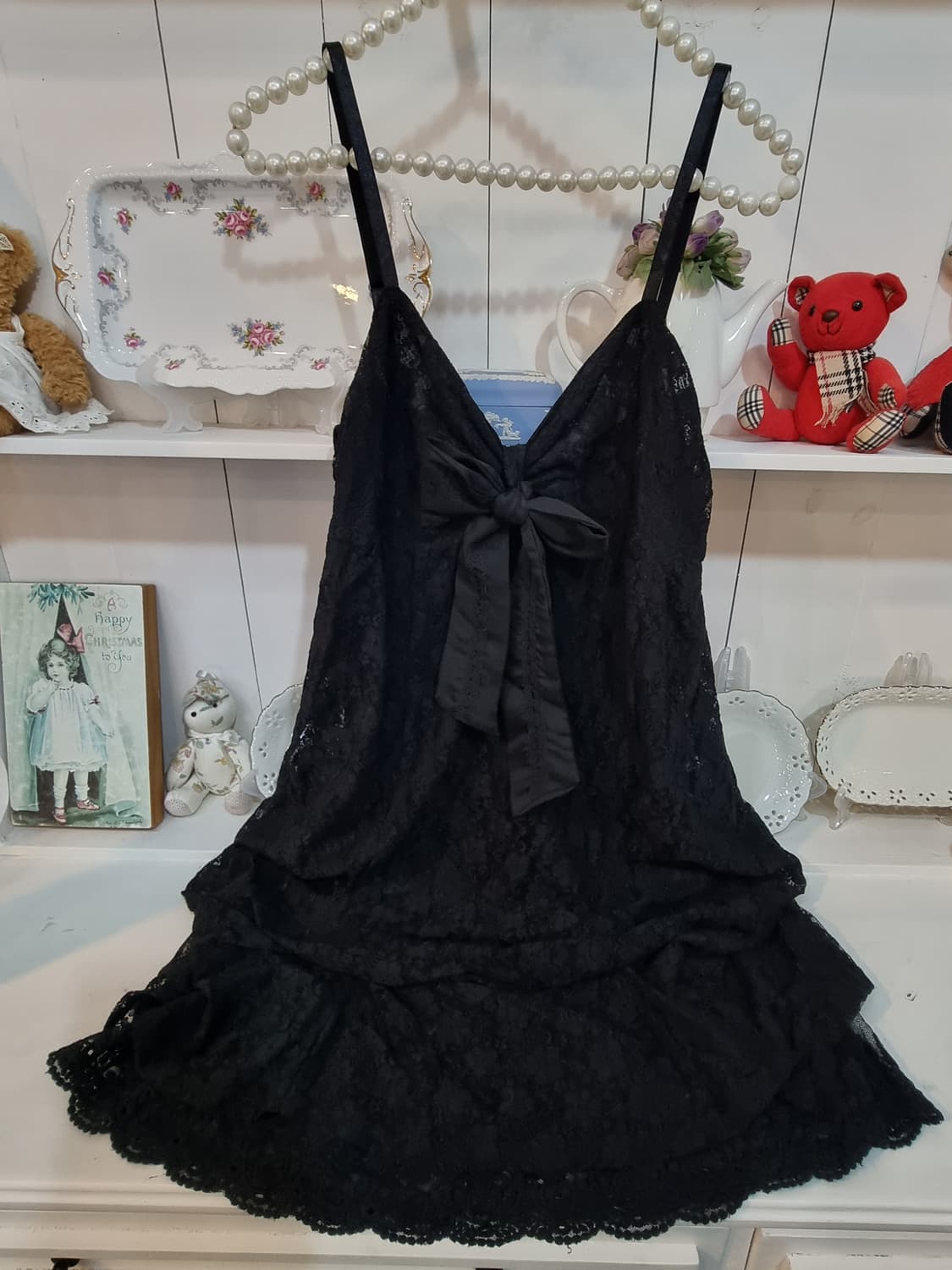 액시즈팜 레이스 리본 슬립 원피스 상품이미지5