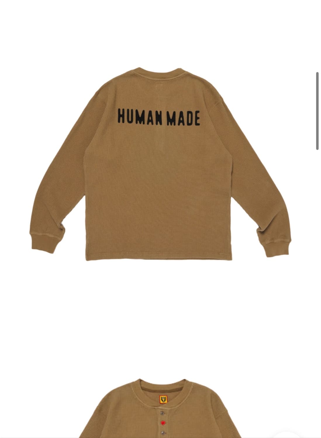 휴먼메이드 헨리넥 롱슬리브 티셔츠 카키 상품이미지4
