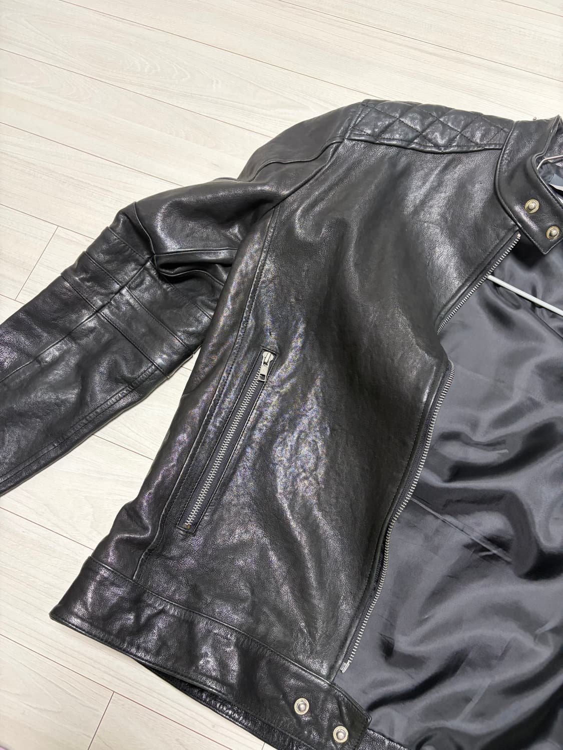 광희시장 웨스턴 램스킨 양가죽 바이커 자켓 상품이미지9