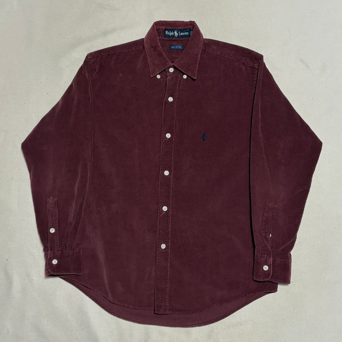 M 폴로 랄프로렌 버건디 코듀로이 셔츠 상품이미지2