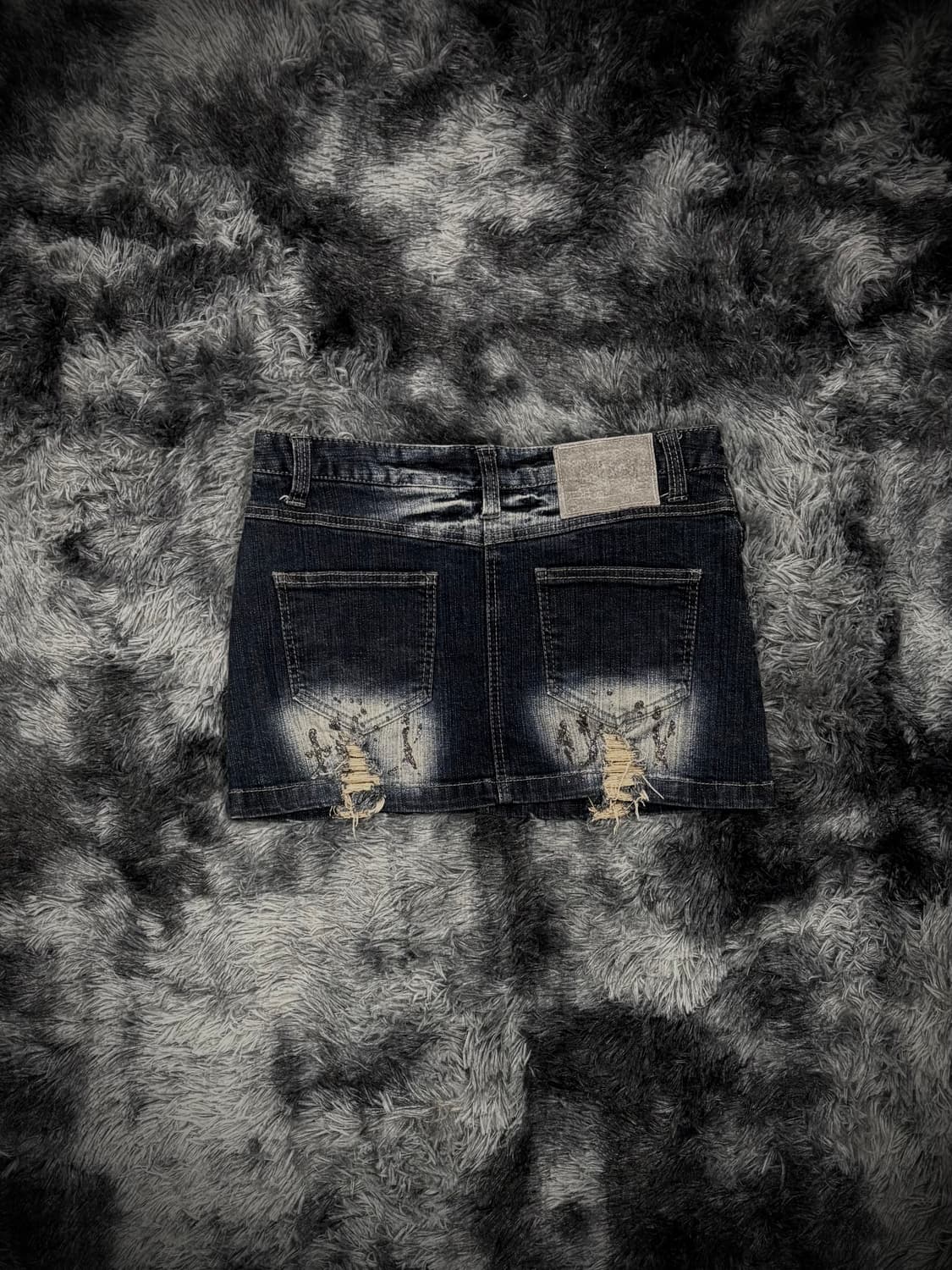 디스트로이드 워싱 글리터 데님 숏스커트 상품이미지2