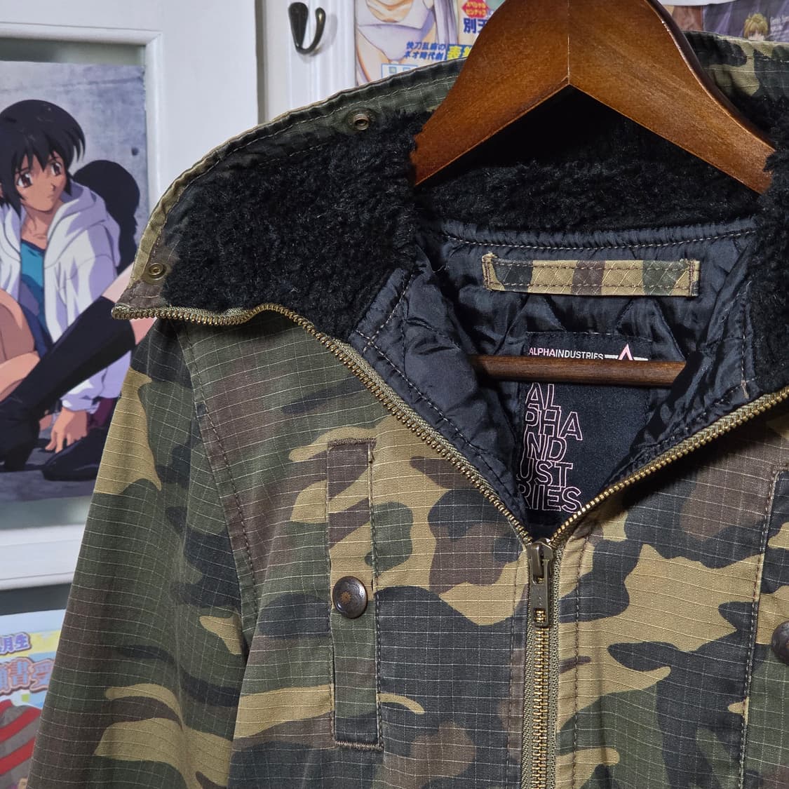 알파인더스트리 걸즈 투지퍼 카모 누빔 패디드 점퍼 상품이미지3