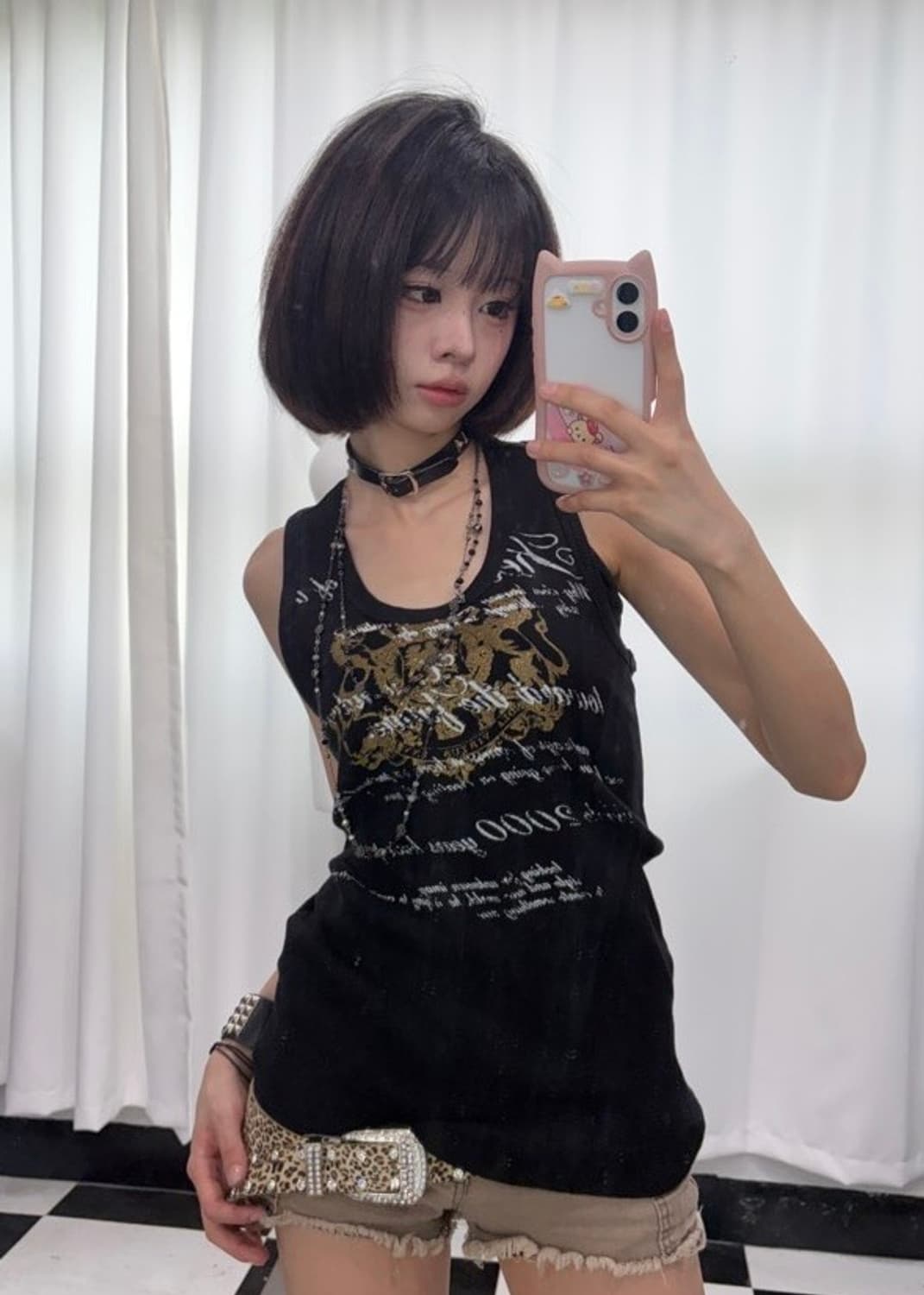 🎸레터링 프린팅 블랙 슬리브리스🎸 상품이미지2