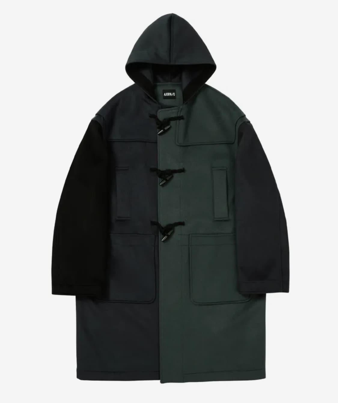 아조바이아조 울 믹스드 더플코트 그린 상품이미지1