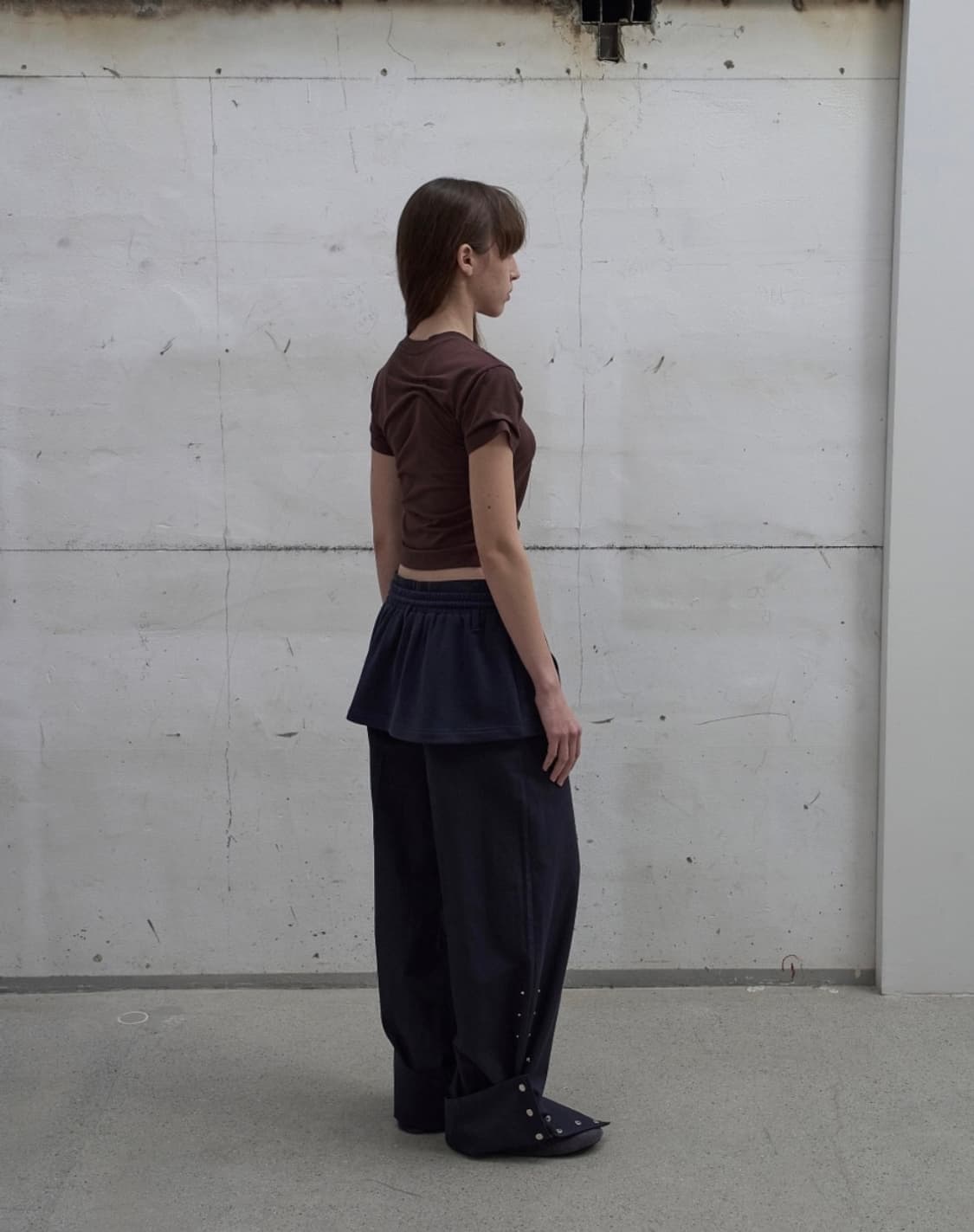 Lcdc tm layered zip-up skirt navy  상품이미지3