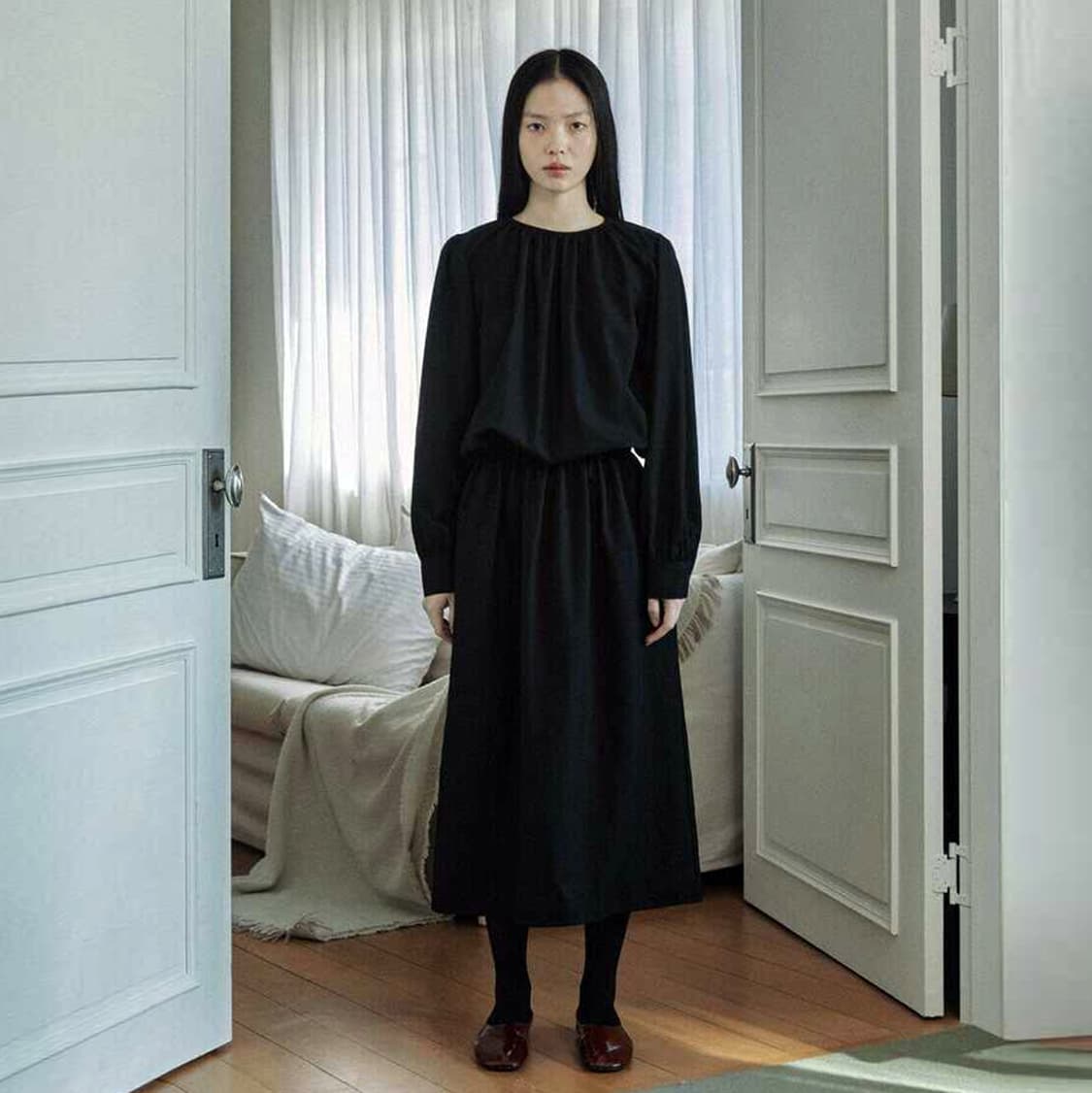 마이스(MAIS) 루즈핏 밴딩 셔링원피스 프리사이즈 새상품 상품이미지3