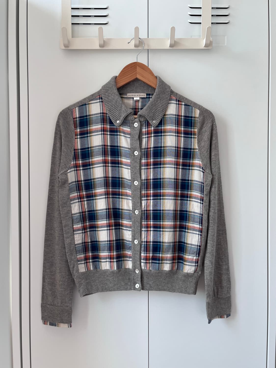 Human woman 체크 레이어드 가디건  상품이미지3