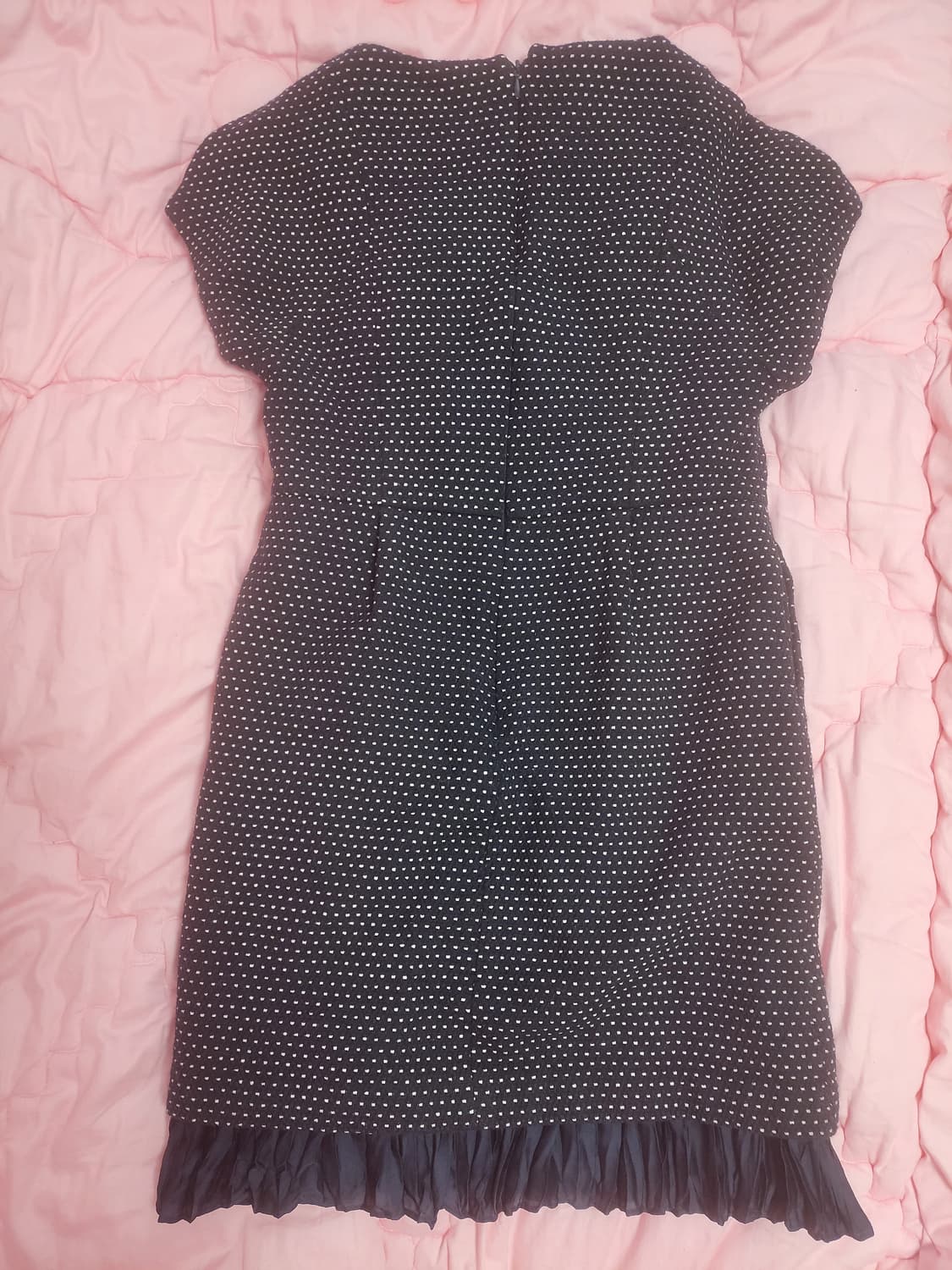 급처상태좋음!메긴매긴나잇브릿지 밑단러플레이스 도트 모직 원피스 레니본st 상품이미지2