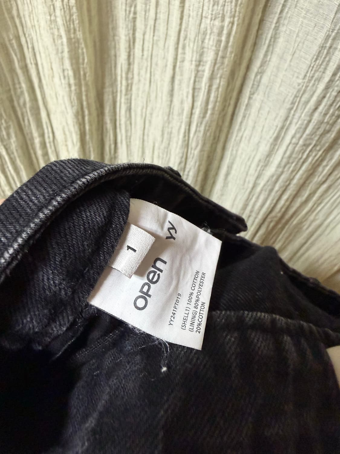 카리나 착용) Openyy 오픈와이와이 카고 포켓팬츠 블랙 1사이즈 상품이미지5