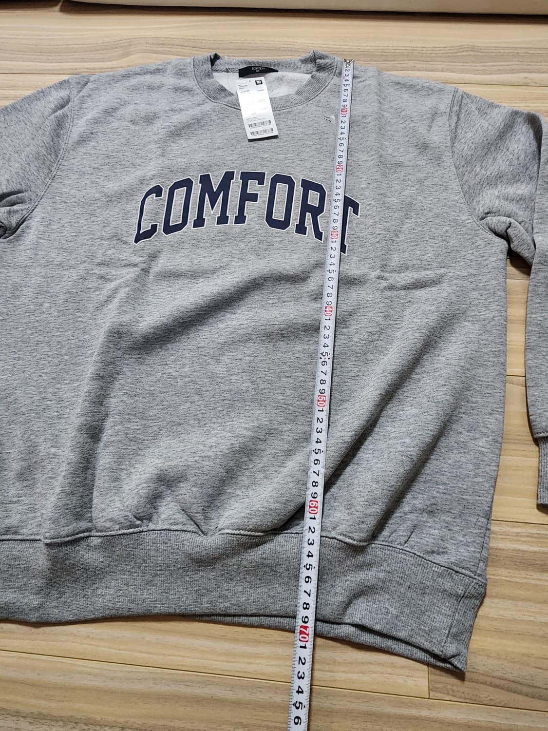 탑텐기모맨투맨티셔츠멜란지그레이105사이즈 상품이미지8