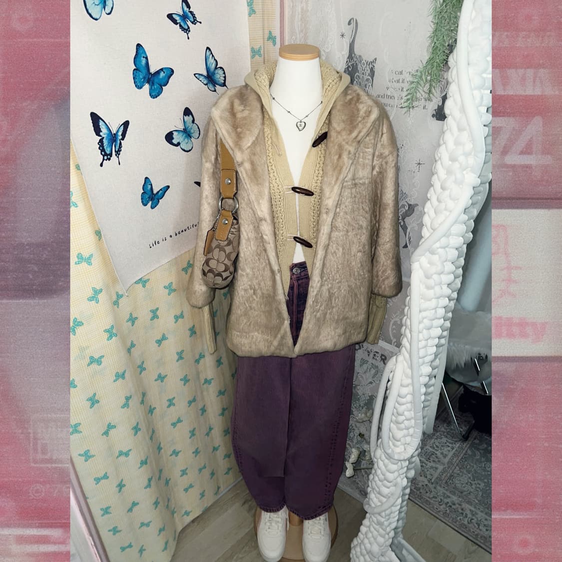 베이지 페이크퍼 자켓 상품이미지7