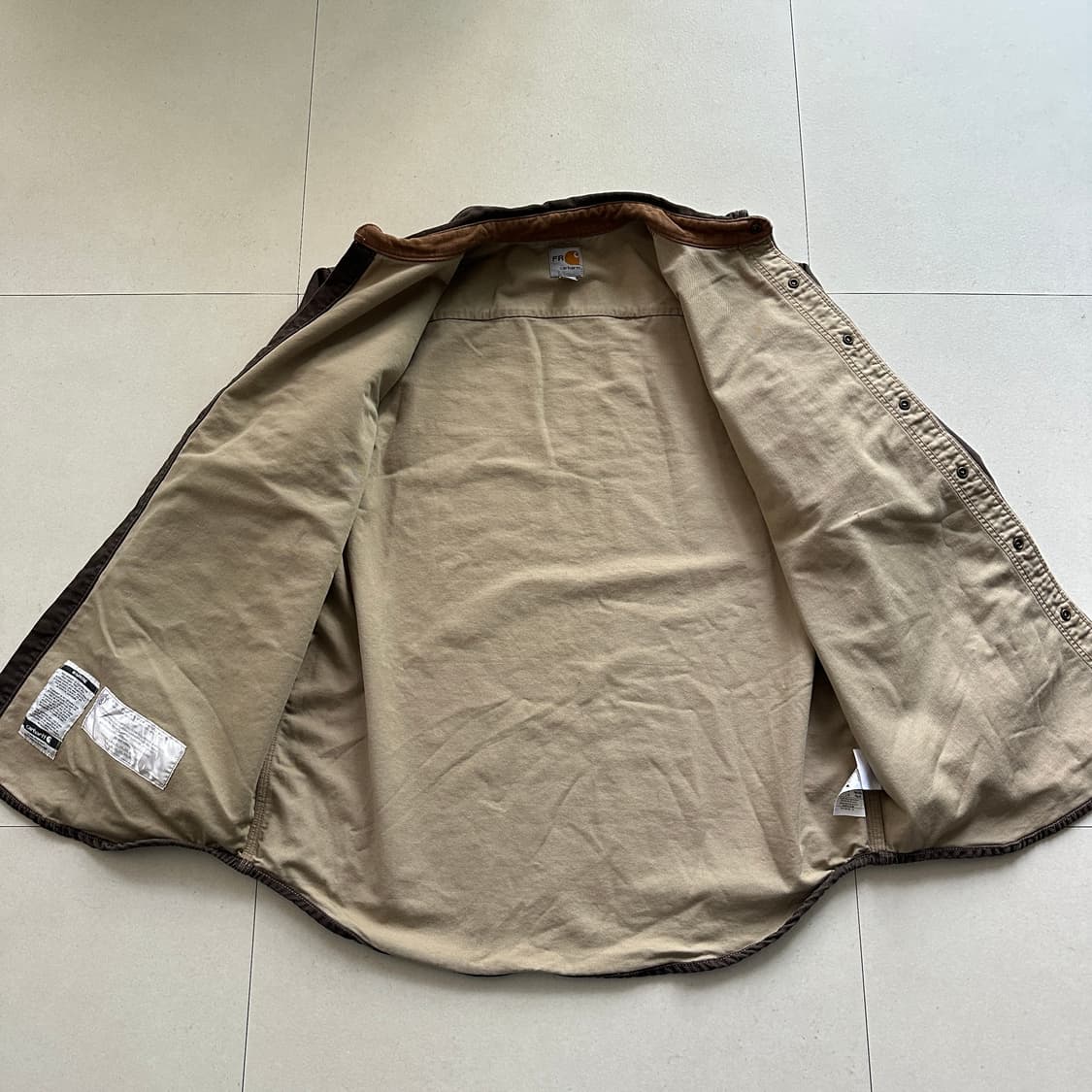 칼하트 FR 라인 해비코튼 캔버스 워크 셔츠 자켓 XL 상품이미지5
