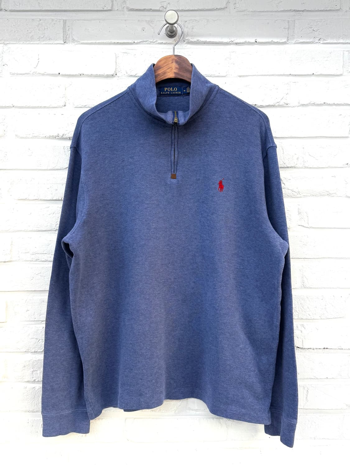 폴로 블루 반집업 니트 상품이미지3