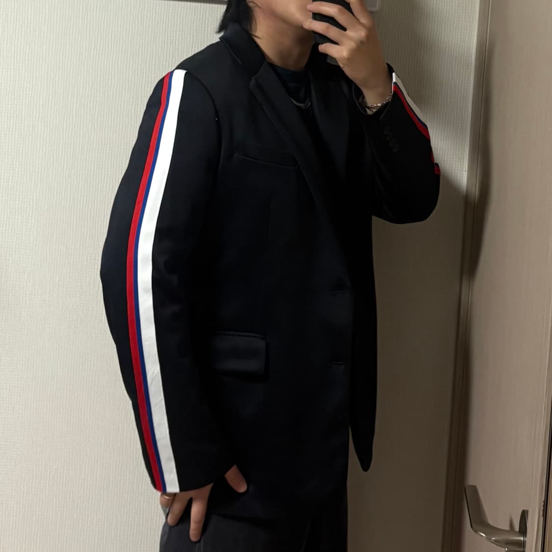 정품 오니츠카타이거 X 치노 사이드라인 블랙 블레이저 자켓 상품이미지2