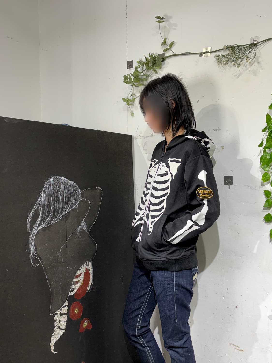 벤슨 스켈레톤 본 스컬 후드 집업 L 상품이미지4