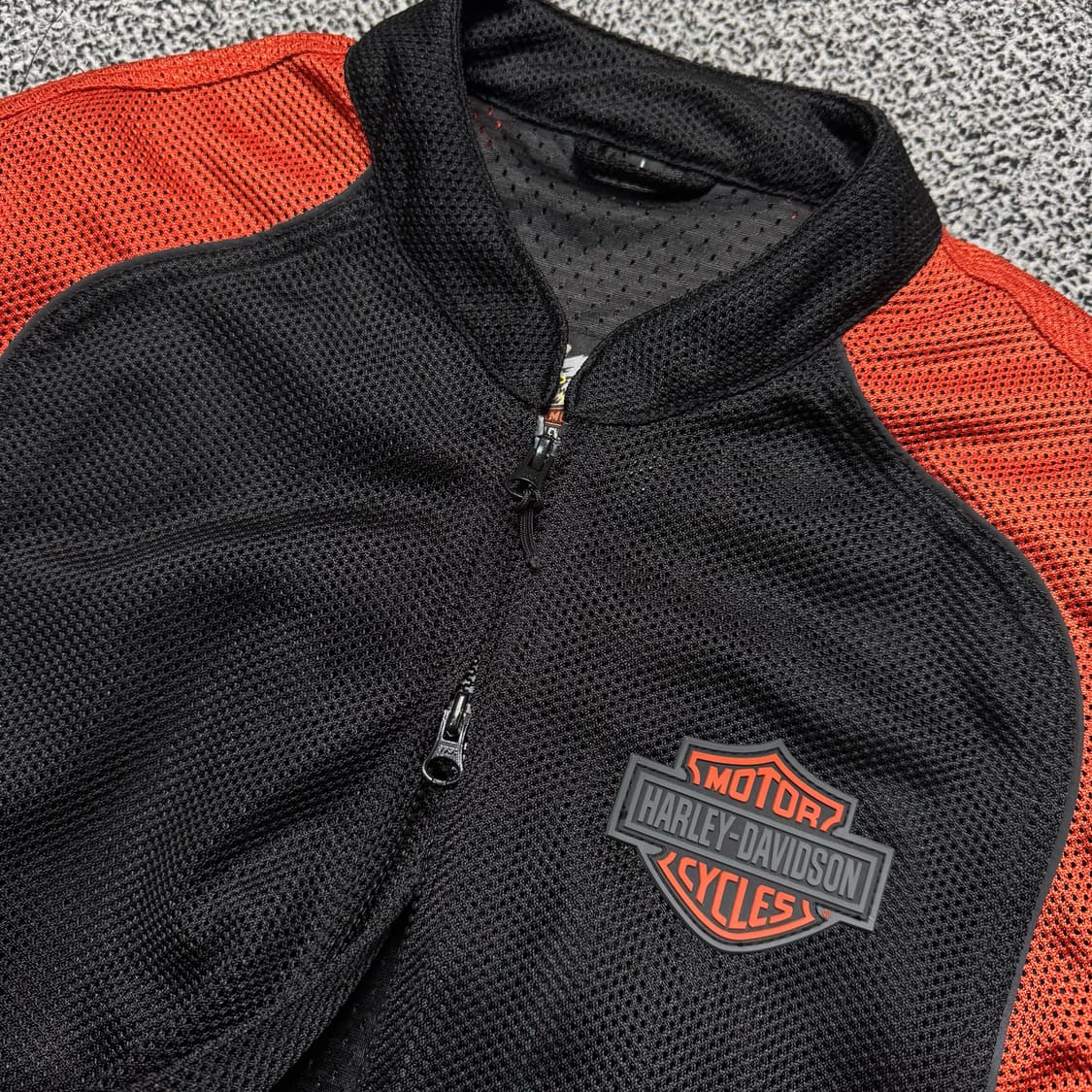 Name : 할리데이비슨 후면 빅로고 블랙 오렌지 매쉬 레이싱 자켓 :) 상품이미지5