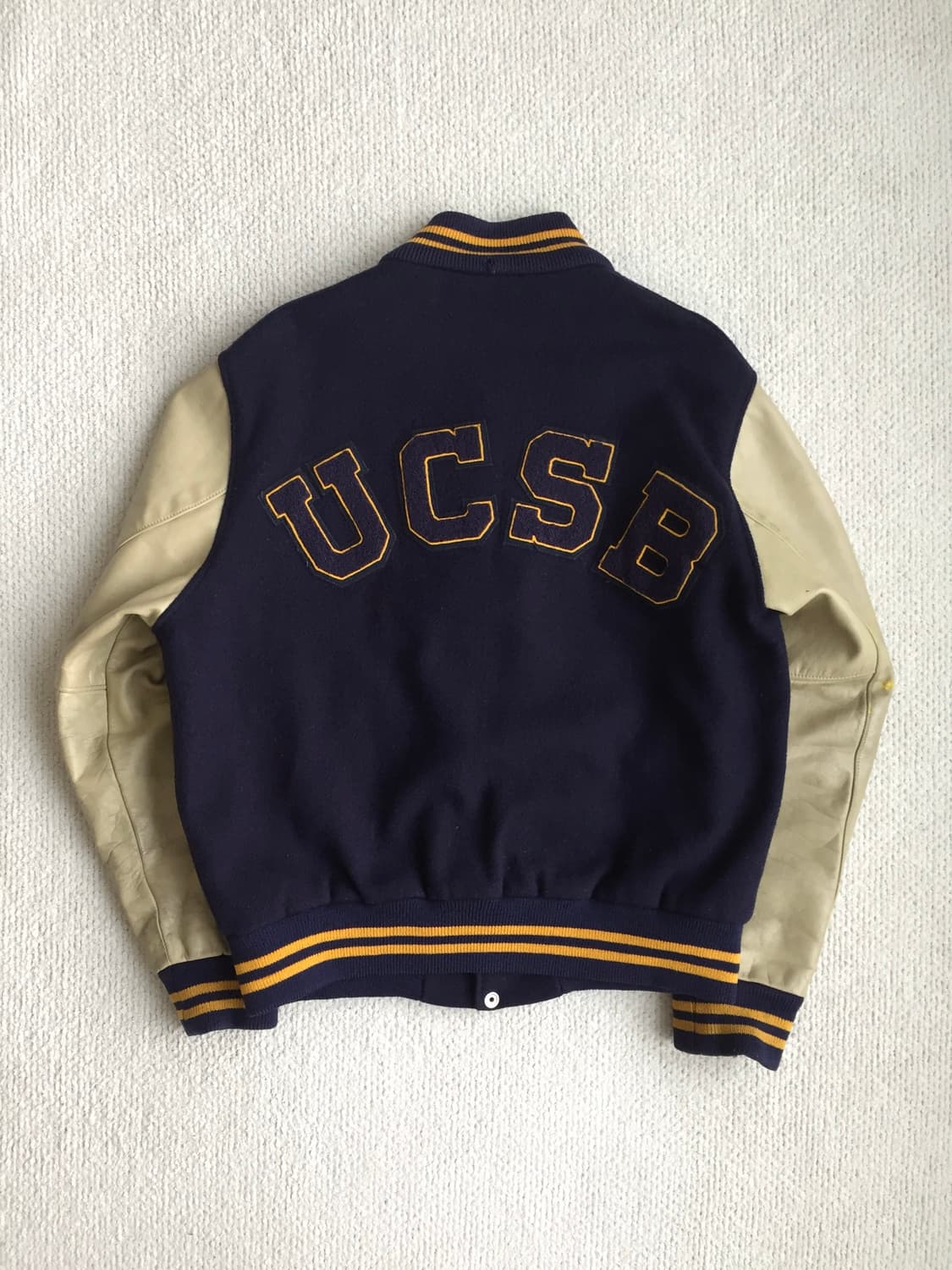 80-90‘s Dehen UCSB 울 레더 바시티 자켓 상품이미지2