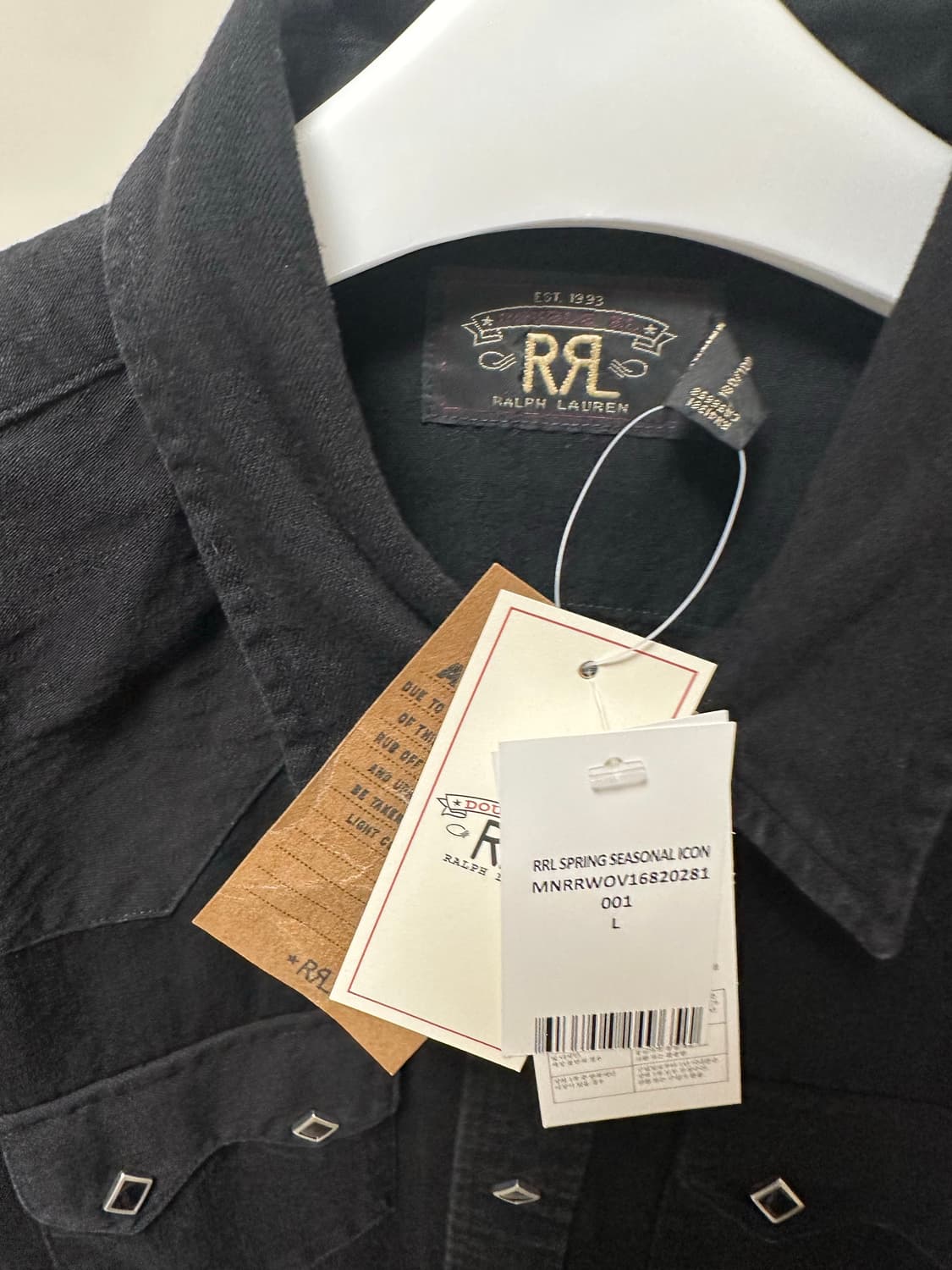 더블알엘 rrl 웨스턴 셔츠 블랙 새상품 라지 L 팝니다 상품이미지2