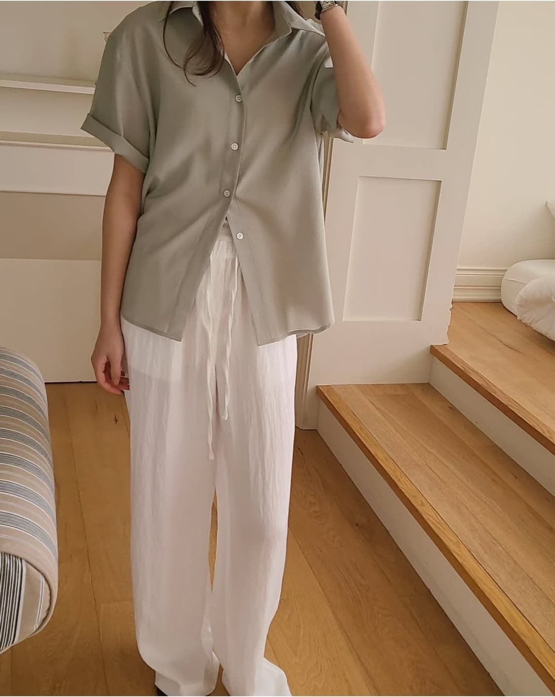 랩스커트 블라우스 상품이미지7