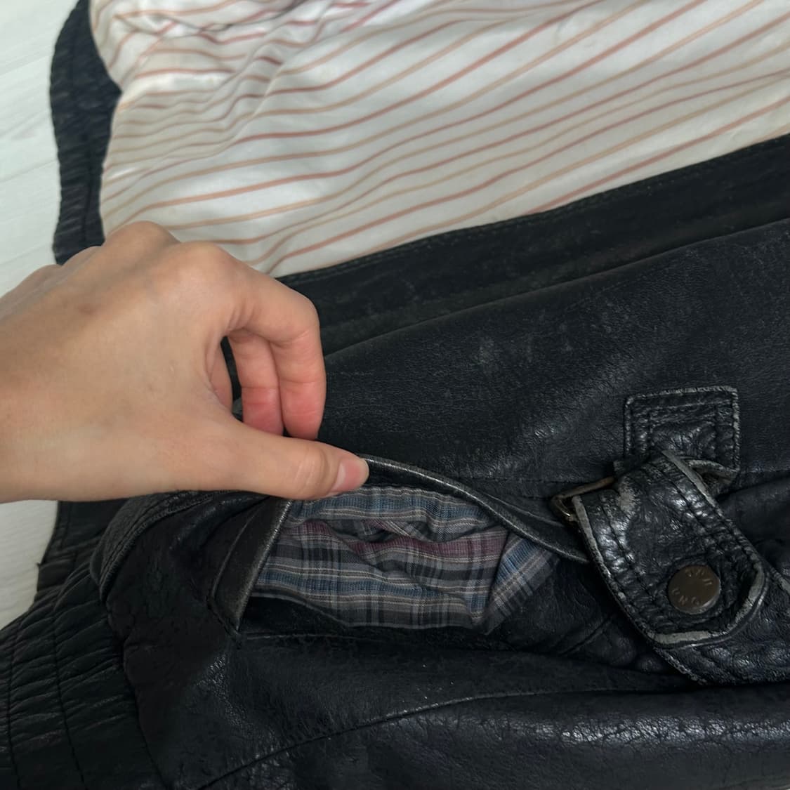 빈티지 소가죽자켓 M 상품이미지7