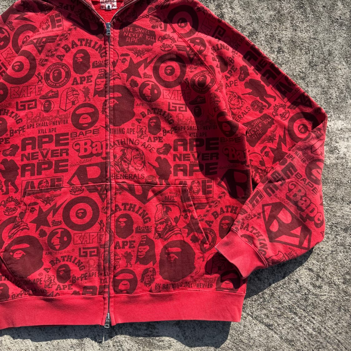 [L] Bape 풀프린팅 풀 집업 후드티 상품이미지5